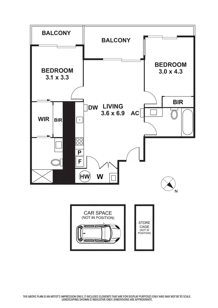 Floorplan of Homely apartment listing, 808/8 Breavington Way, Northcote VIC 3070