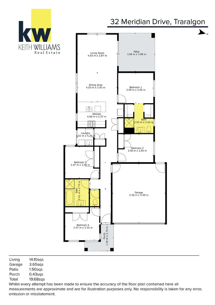 Floorplan of Homely house listing, 32 Meridian Drive, Traralgon VIC 3844