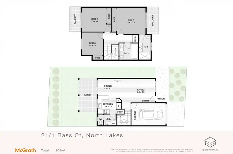Floorplan of Homely townhouse listing, 21/1 Bass Court, North Lakes QLD 4509