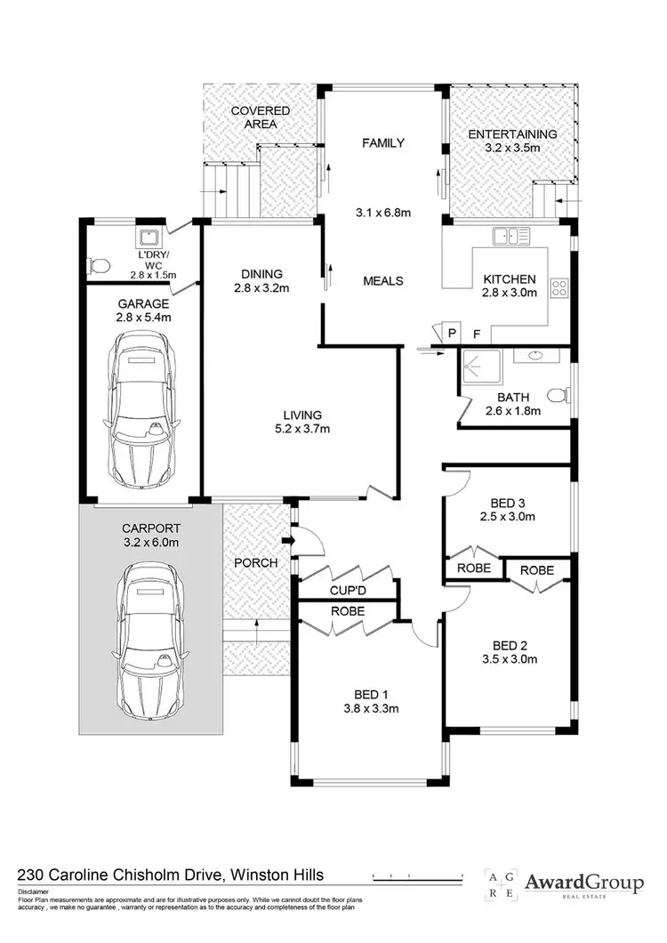 Floorplan of Homely house listing, 230 Caroline Chisholm Drive, Winston Hills NSW 2153