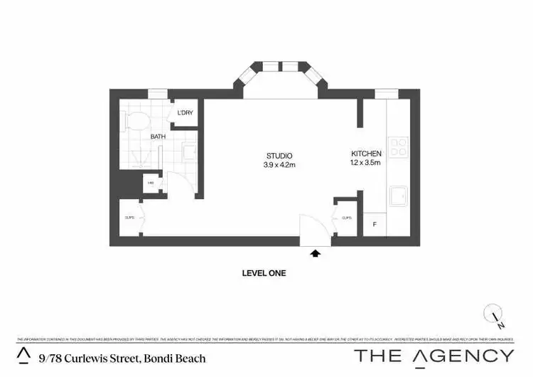 Floorplan of Homely studio listing, 9/78 Curlewis Street, Bondi Beach NSW 2026