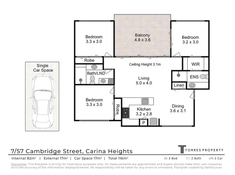 Floorplan of Homely unit listing, 7/57 Cambridge Street, Carina Heights QLD 4152