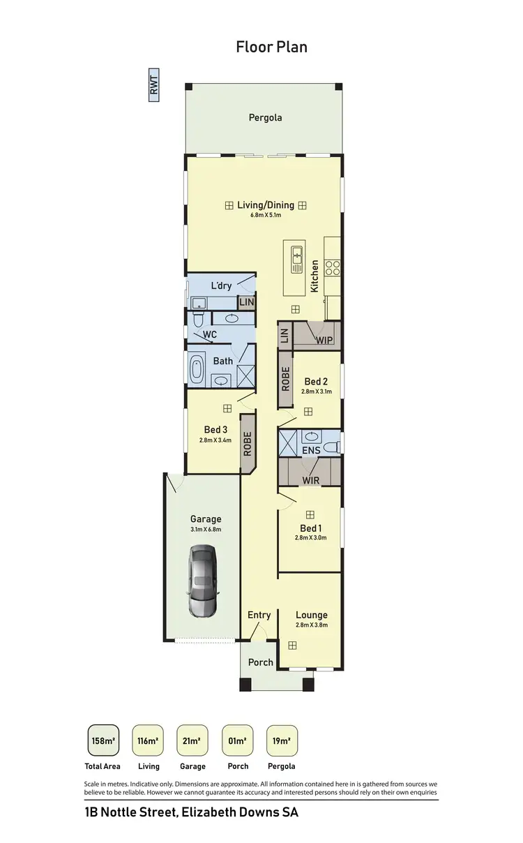 Floorplan of Homely house listing, 1B Nottle Street, Elizabeth Downs SA 5113