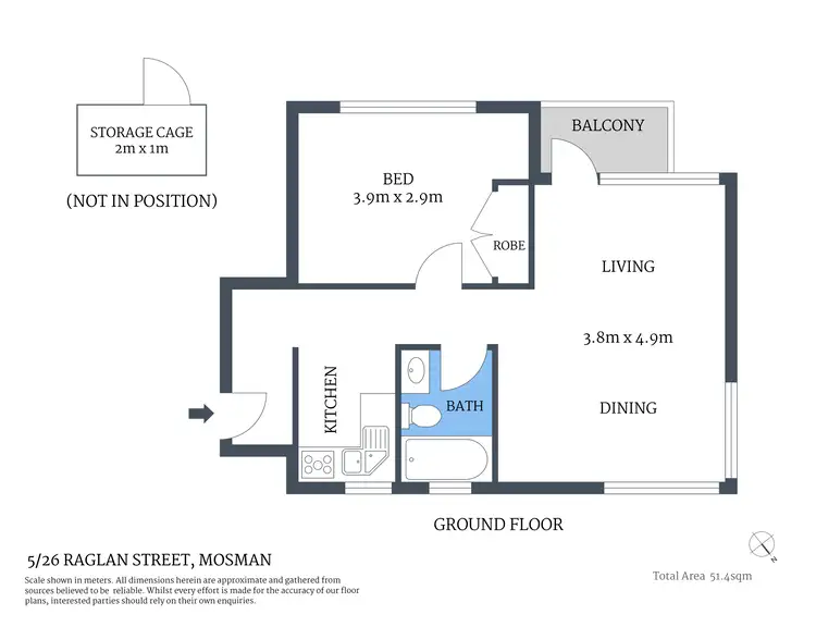 Floorplan of Homely apartment listing, 5/26 Raglan Street, Mosman NSW 2088