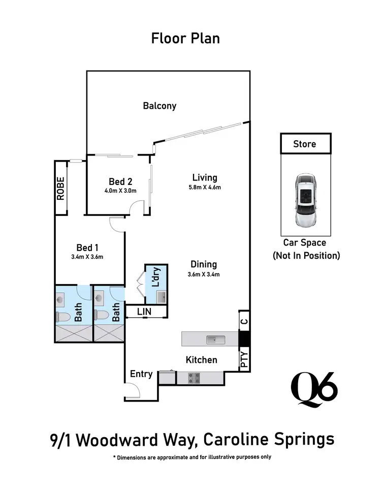 Floorplan of Homely apartment listing, 9/1 Woodward Way, Caroline Springs VIC 3023