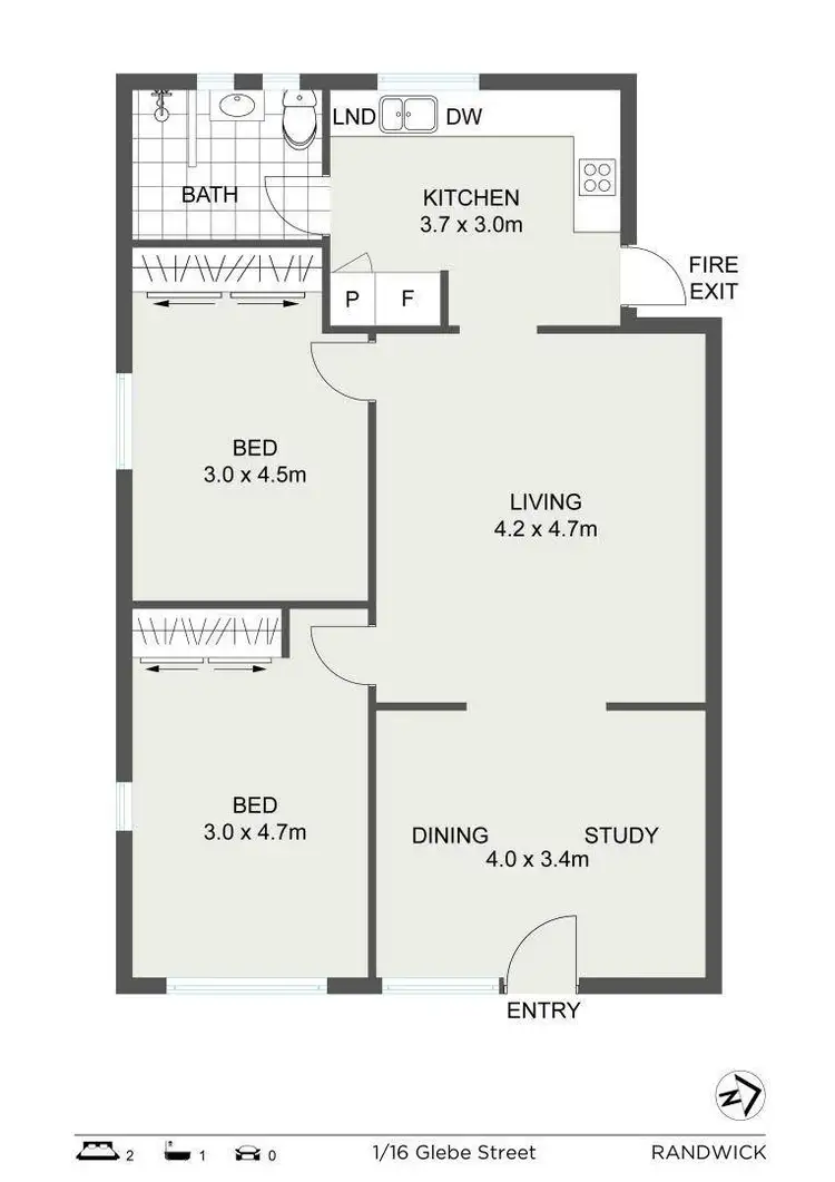 Floorplan of Homely apartment listing, 1/16 Glebe Street, Randwick NSW 2031
