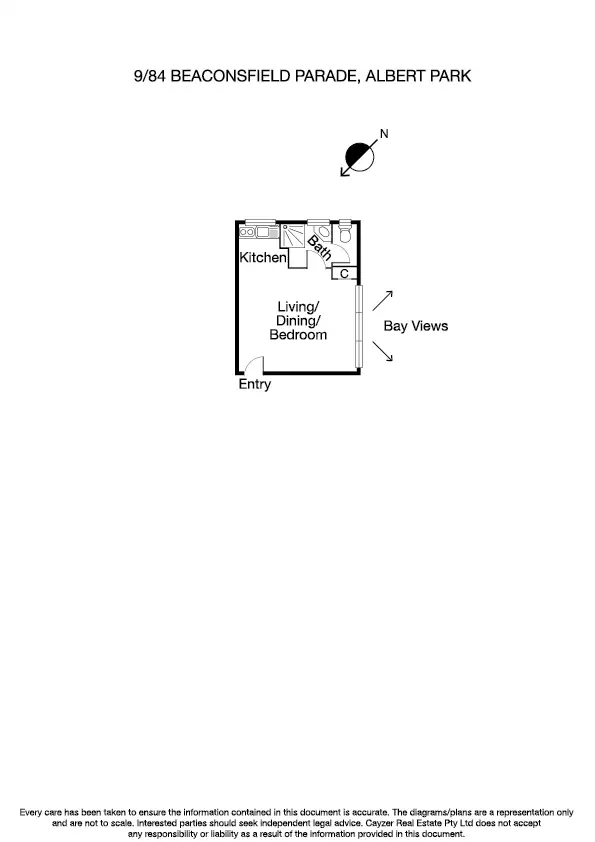 Floorplan of Homely studio listing, 9/84 Beaconsfield Parade, Albert Park VIC 3206