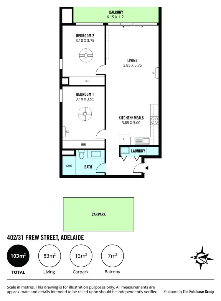 Floorplan of Homely apartment listing, 402/31 Frew Street, Adelaide SA 5000