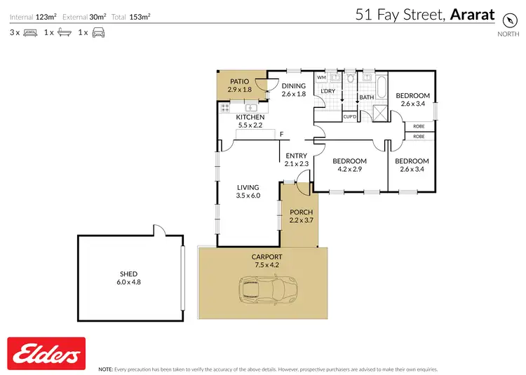 Floorplan of Homely house listing, 51 Fay Street, Ararat VIC 3377