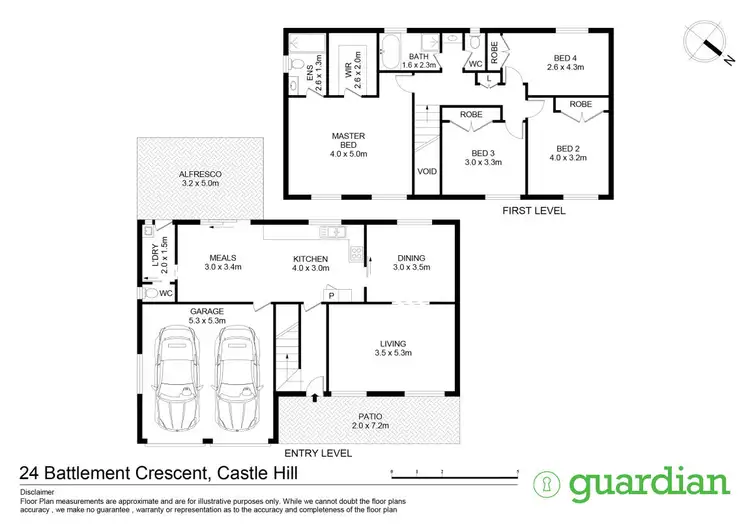 Floorplan of Homely house listing, 24 Battlement Crescent, Castle Hill NSW 2154