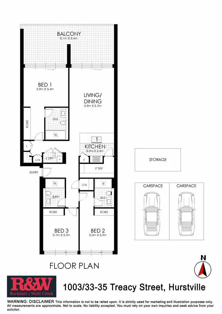 Floorplan of Homely apartment listing, 1003/33-35 Treacy Street, Hurstville NSW 2220