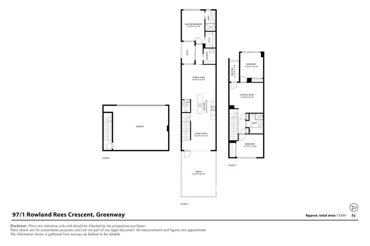 Floorplan of Homely townhouse listing, 97/1 Rowland Rees Crescent, Greenway ACT 2900