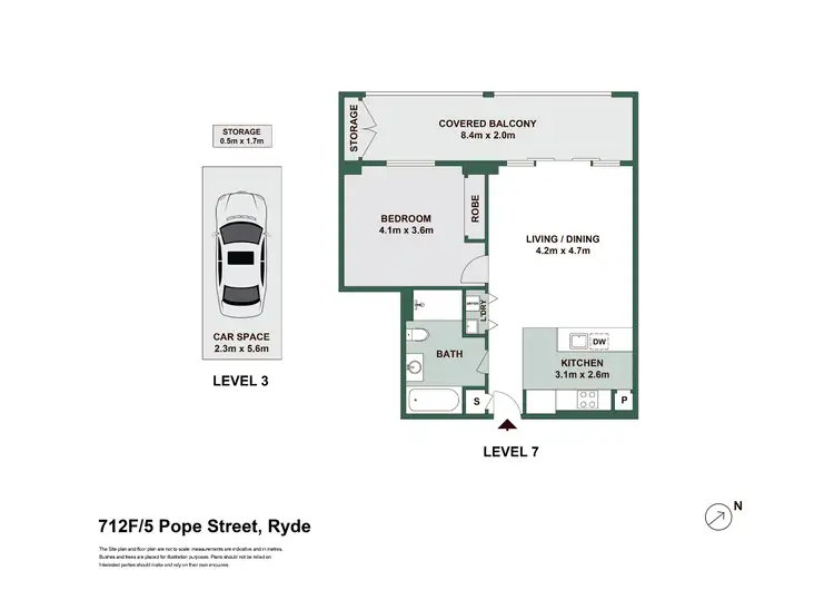 Floorplan of Homely apartment listing, 712F/5 Pope Street, Ryde NSW 2112