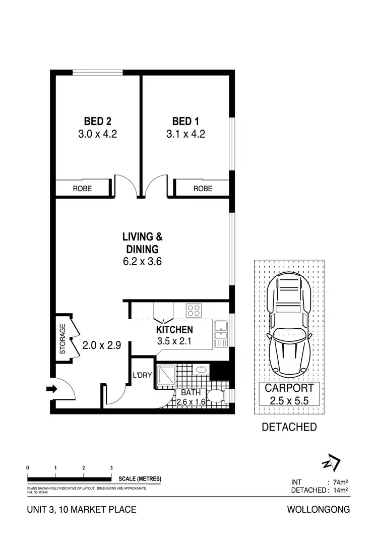 Floorplan of Homely unit listing, 3/10 Market Place, Wollongong NSW 2500
