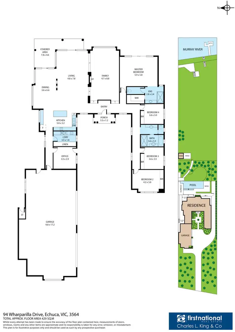 Floorplan of Homely house listing, 94 Wharparilla Drive, Echuca VIC 3564