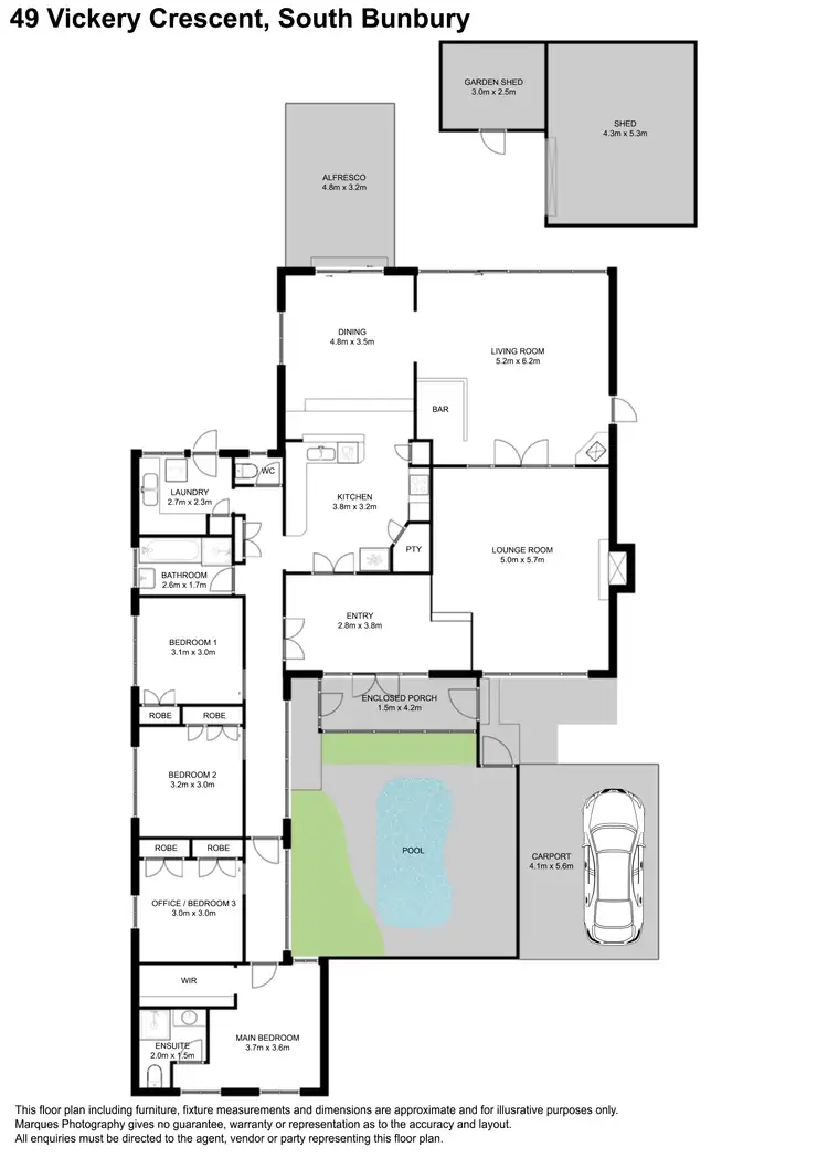 Floorplan of Homely house listing, 49 Vickery Crescent, South Bunbury WA 6230