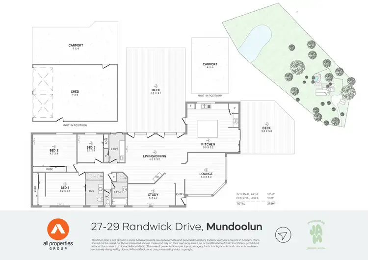 Floorplan of Homely rural property listing, 27-29 Randwick Drive, Mundoolun QLD 4285