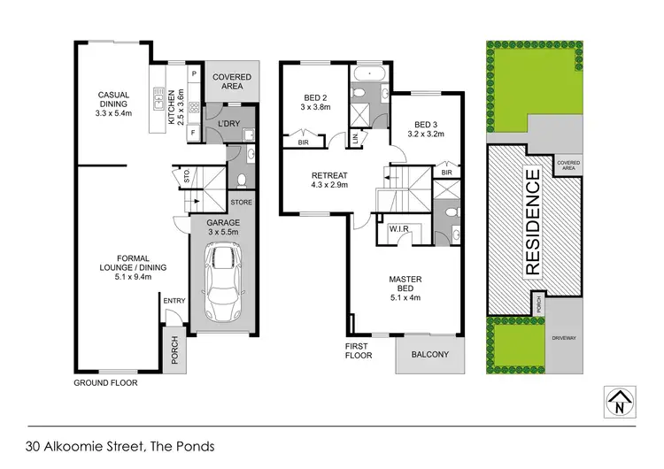Floorplan of Homely townhouse listing, 30 Alkoomie Street, The Ponds NSW 2769