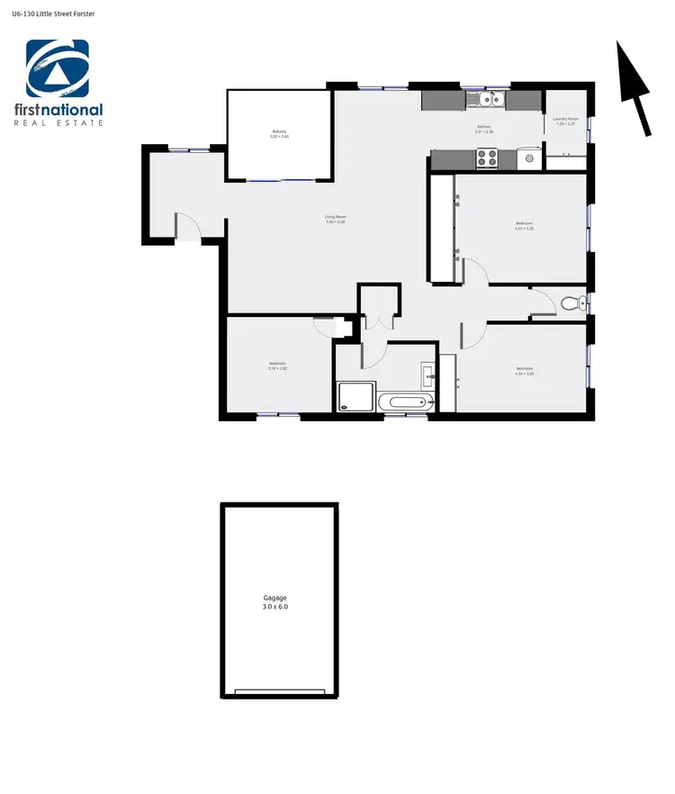 Floorplan of Homely unit listing, 6/128 Little Street, Forster NSW 2428