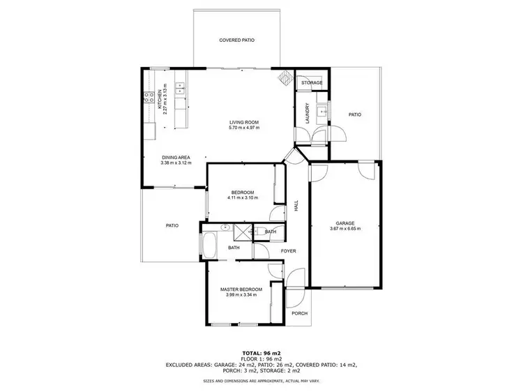 Floorplan of Homely unit listing, 4 King Street, Wodonga VIC 3690