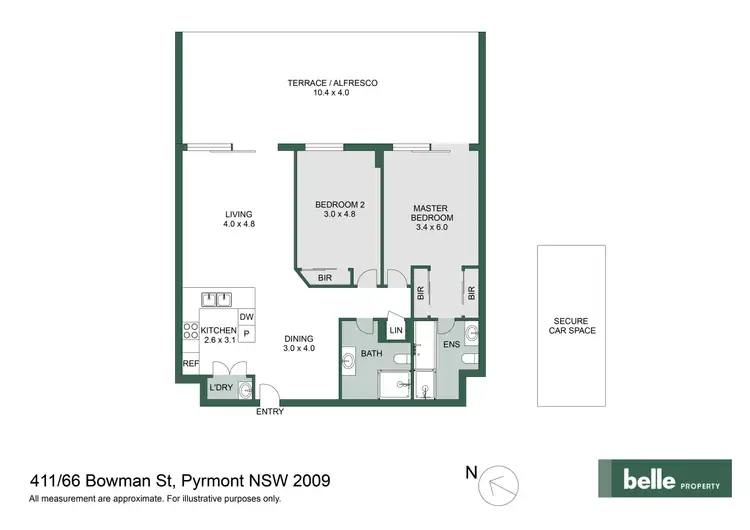 Floorplan of Homely apartment listing, 411/66 Bowman Street, Pyrmont NSW 2009