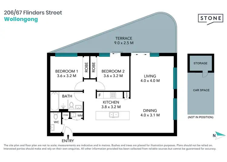 Floorplan of Homely apartment listing, 206/67 Flinders Street, Wollongong NSW 2500