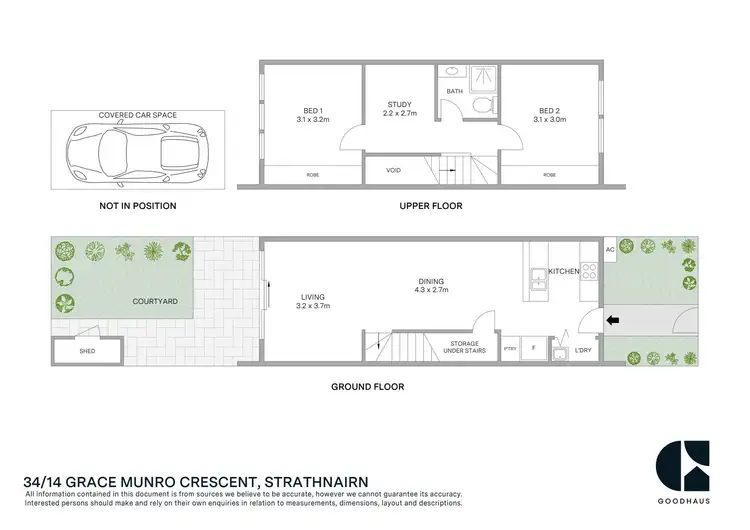 Floorplan of Homely townhouse listing, 34/14 Grace Munro Crescent, Strathnairn ACT 2615