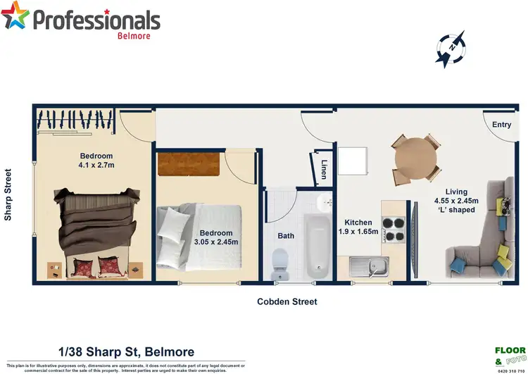 Floorplan of Homely apartment listing, 1/38 Sharp Street, Belmore NSW 2192