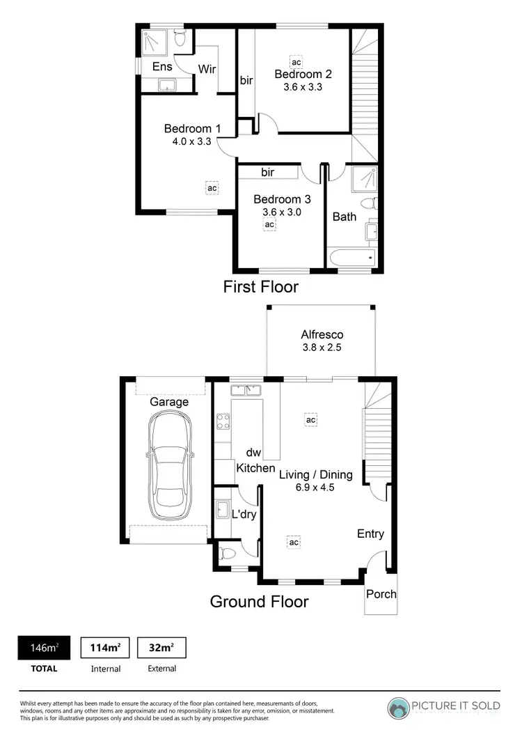 Floorplan of Homely townhouse listing, 4/33 John Avenue, Tranmere SA 5073