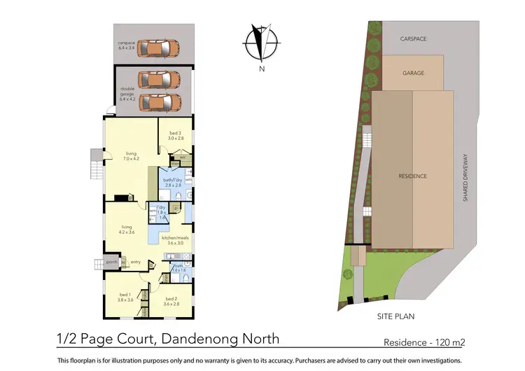 Floorplan of Homely unit listing, 1/2 Page Court, Dandenong North VIC 3175