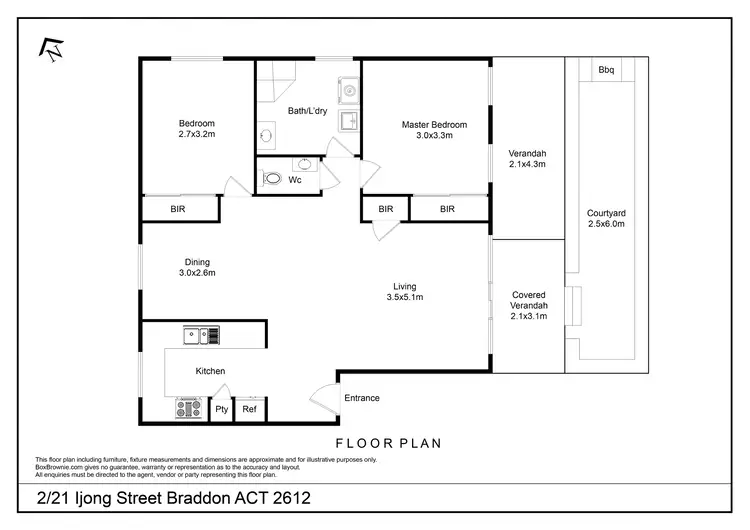 Floorplan of Homely apartment listing, 2/21 Ijong Street, Braddon ACT 2612