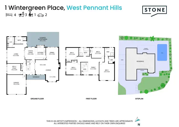 Floorplan of Homely house listing, 1 Wintergreen Place, West Pennant Hills NSW 2125