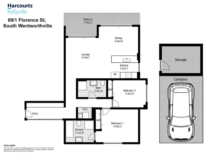 Floorplan of Homely apartment listing, 69/1-9 Florence Street, South Wentworthville NSW 2145