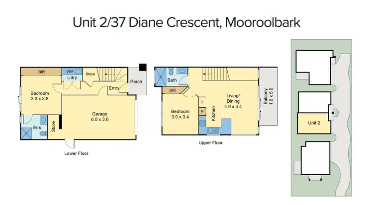 Floorplan of Homely house listing, 2/37 Diane Crescent, Mooroolbark VIC 3138