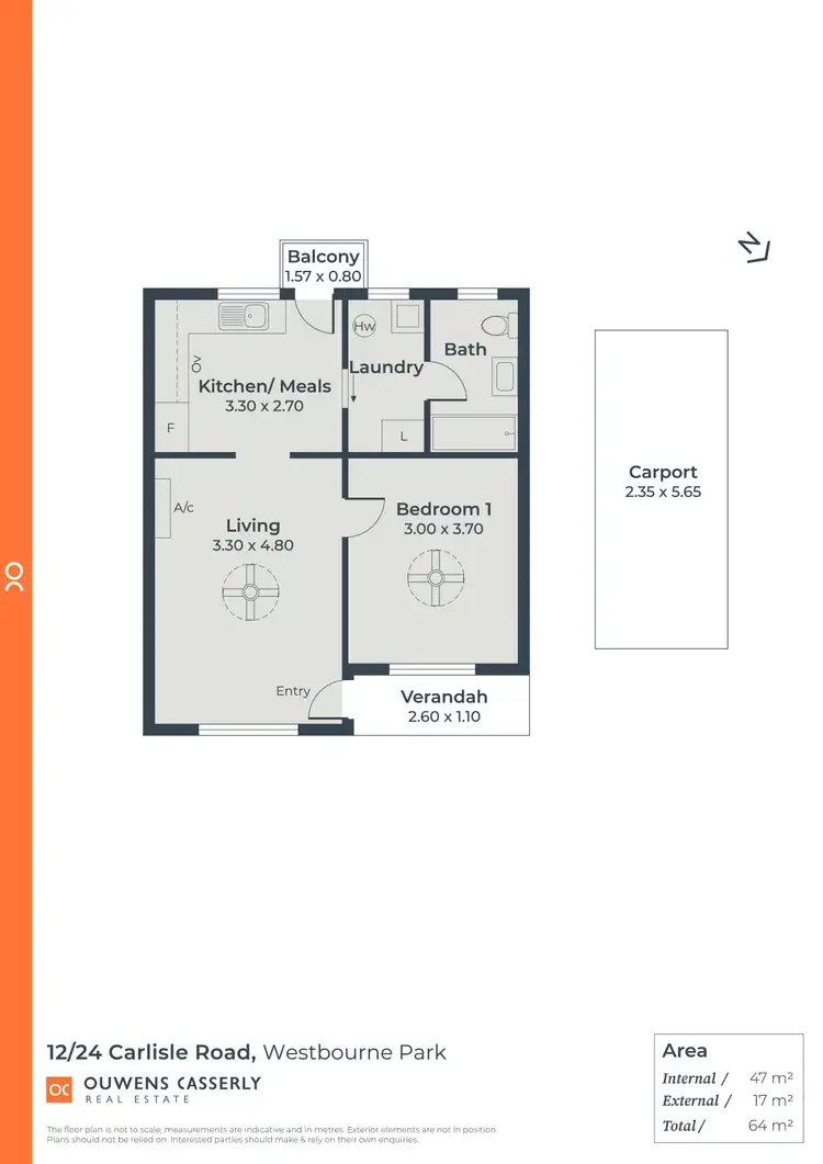 Floorplan of Homely unit listing, 12/24 Carlisle Road, Westbourne Park SA 5041