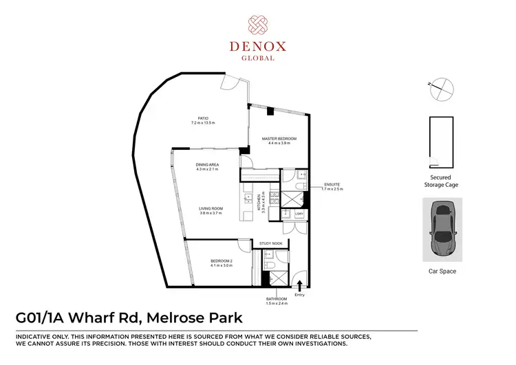 Floorplan of Homely apartment listing, G01/2A Wharf Road, Melrose Park NSW 2114
