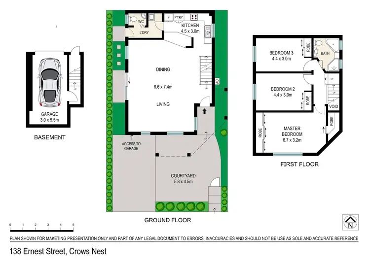 Floorplan of Homely townhouse listing, 138 Ernest Street, Crows Nest NSW 2065