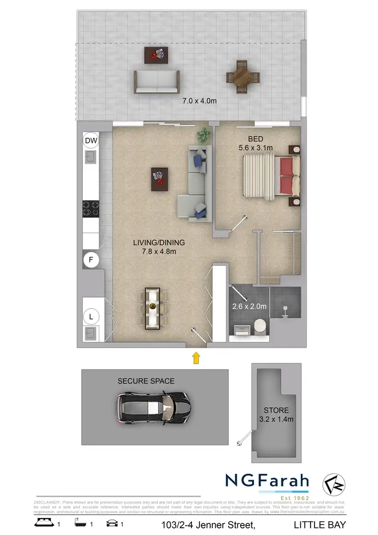 Floorplan of Homely apartment listing, 103/2-4 Jenner Street, Little Bay NSW 2036