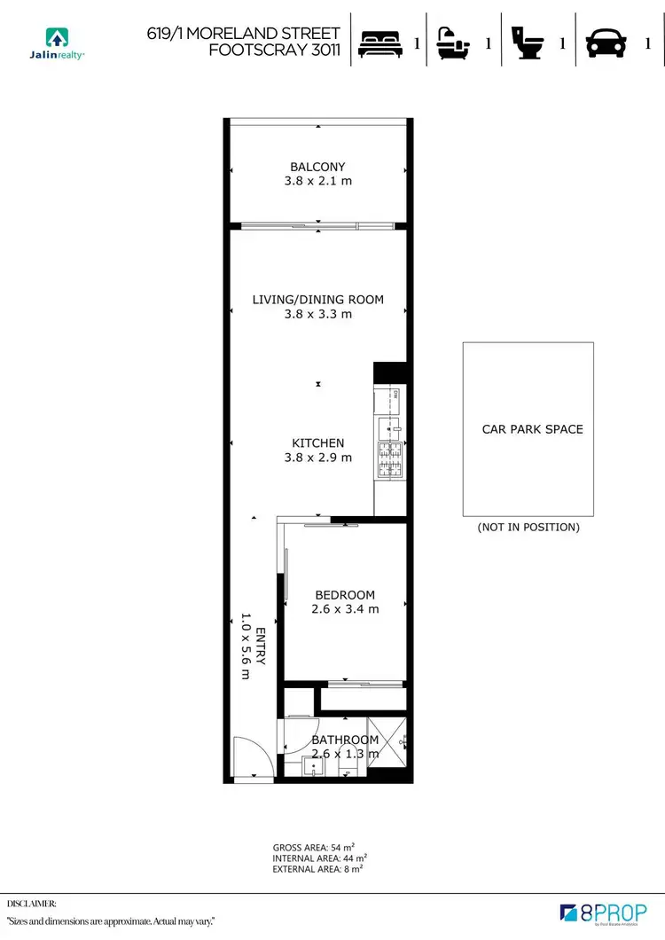 Floorplan of Homely apartment listing, Level 6/619/1 Moreland Street, Footscray VIC 3011
