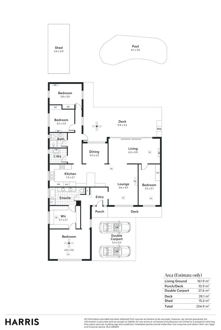 Floorplan of Homely house listing, 8 Rossall Road, Somerton Park SA 5044