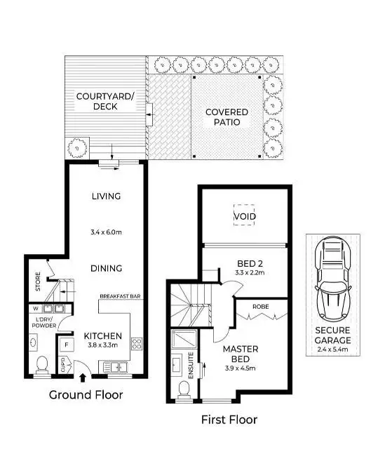 Floorplan of Homely townhouse listing, 3/188 Elswick Street, Leichhardt NSW 2040