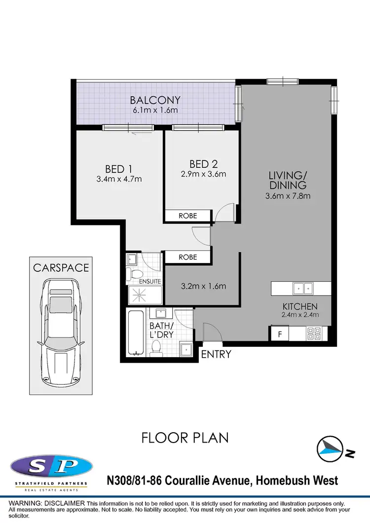 Floorplan of Homely apartment listing, N308/81-86 Courallie Avenue, Homebush West NSW 2140