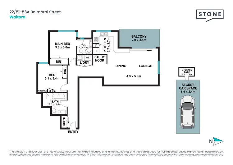 Floorplan of Homely apartment listing, 22/51-53A Balmoral Street, Waitara NSW 2077
