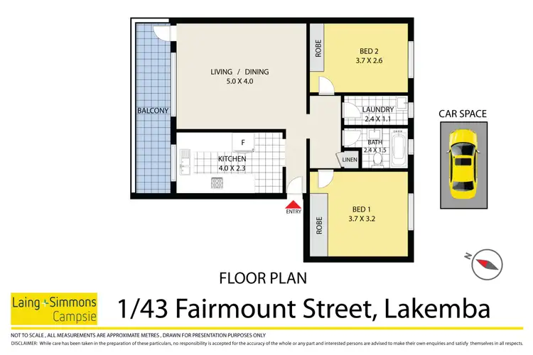 Floorplan of Homely unit listing, 1/43 Fairmount Street, Lakemba NSW 2195