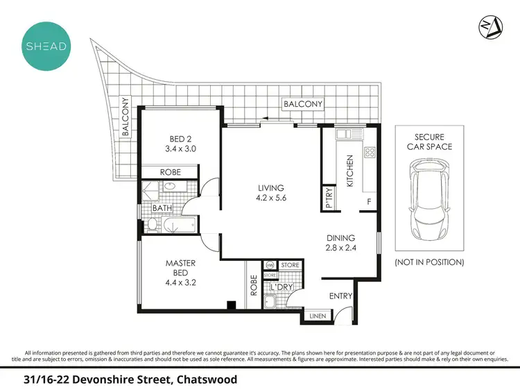 Floorplan of Homely apartment listing, 31/16-22 Devonshire Street, Chatswood NSW 2067