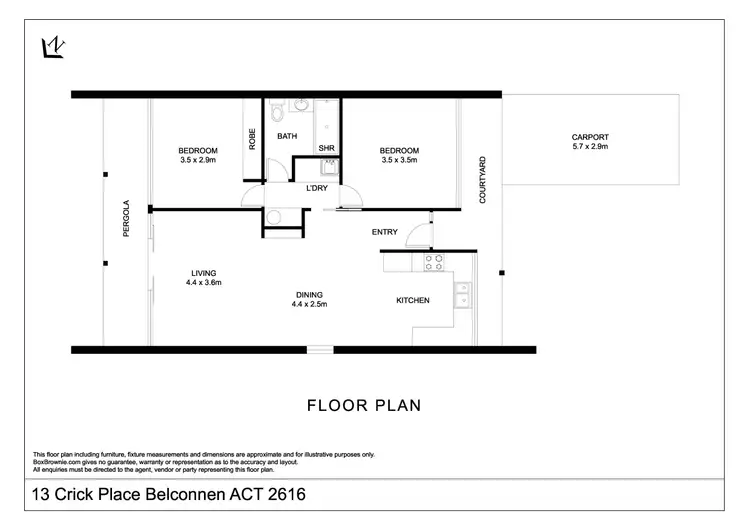 Floorplan of Homely townhouse listing, 13 Crick Place, Belconnen ACT 2617