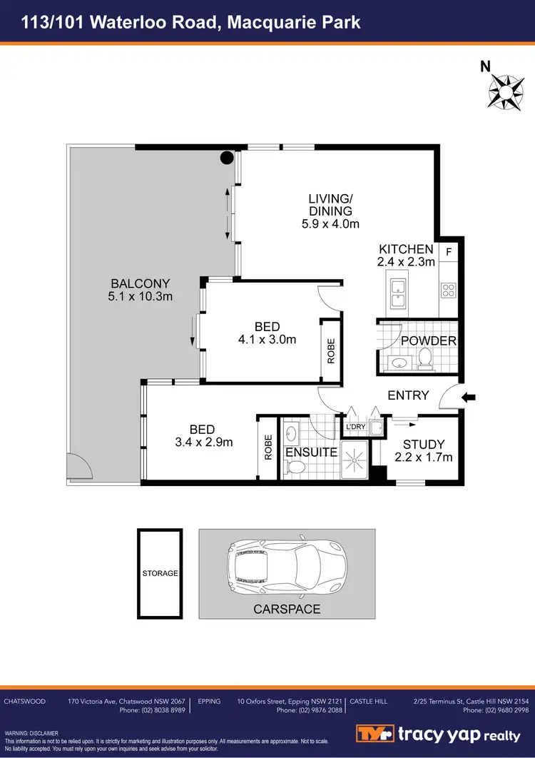 Floorplan of Homely apartment listing, 113C/101 Waterloo Road, Macquarie Park NSW 2113