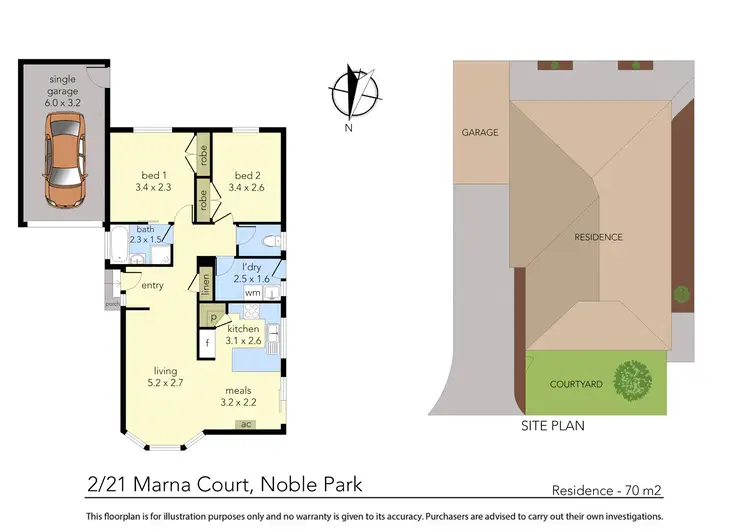 Floorplan of Homely unit listing, 2/21 Marna Court, Noble Park VIC 3174