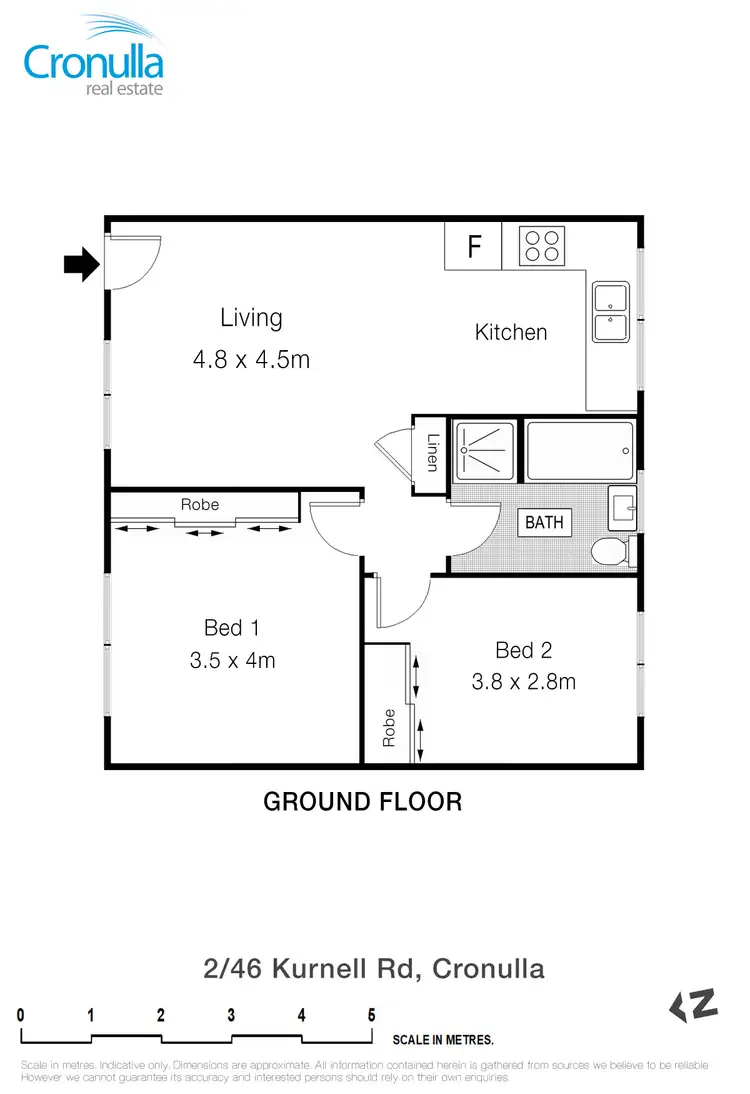 Floorplan of Homely apartment listing, 2/46 Kurnell Road, Cronulla NSW 2230