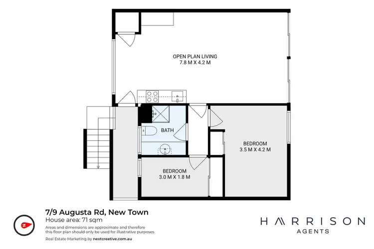 Floorplan of Homely unit listing, 7/9 Augusta Road, New Town TAS 7008